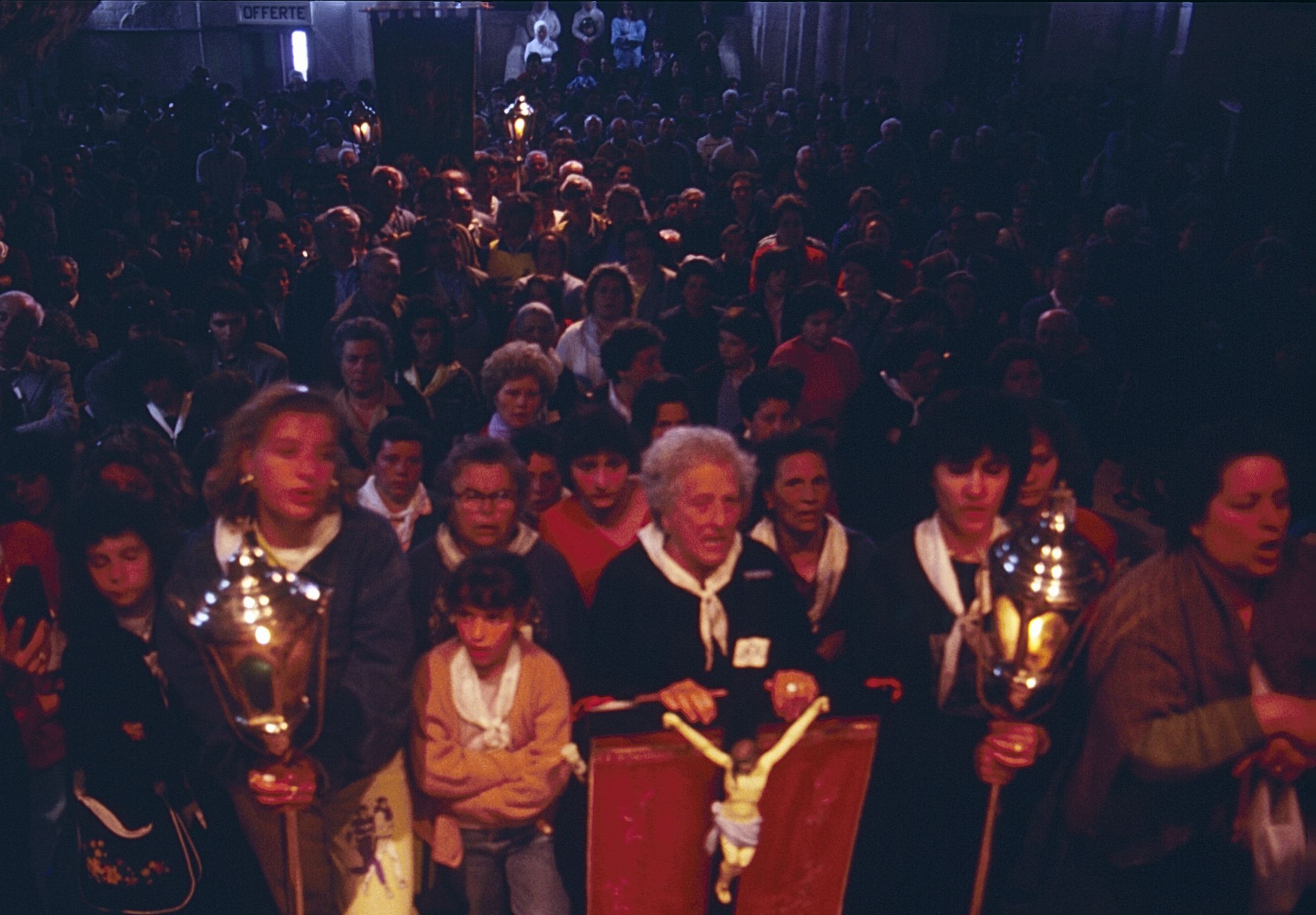 Pilgrims in the Church of San Michele in Monte Sant'Angelo