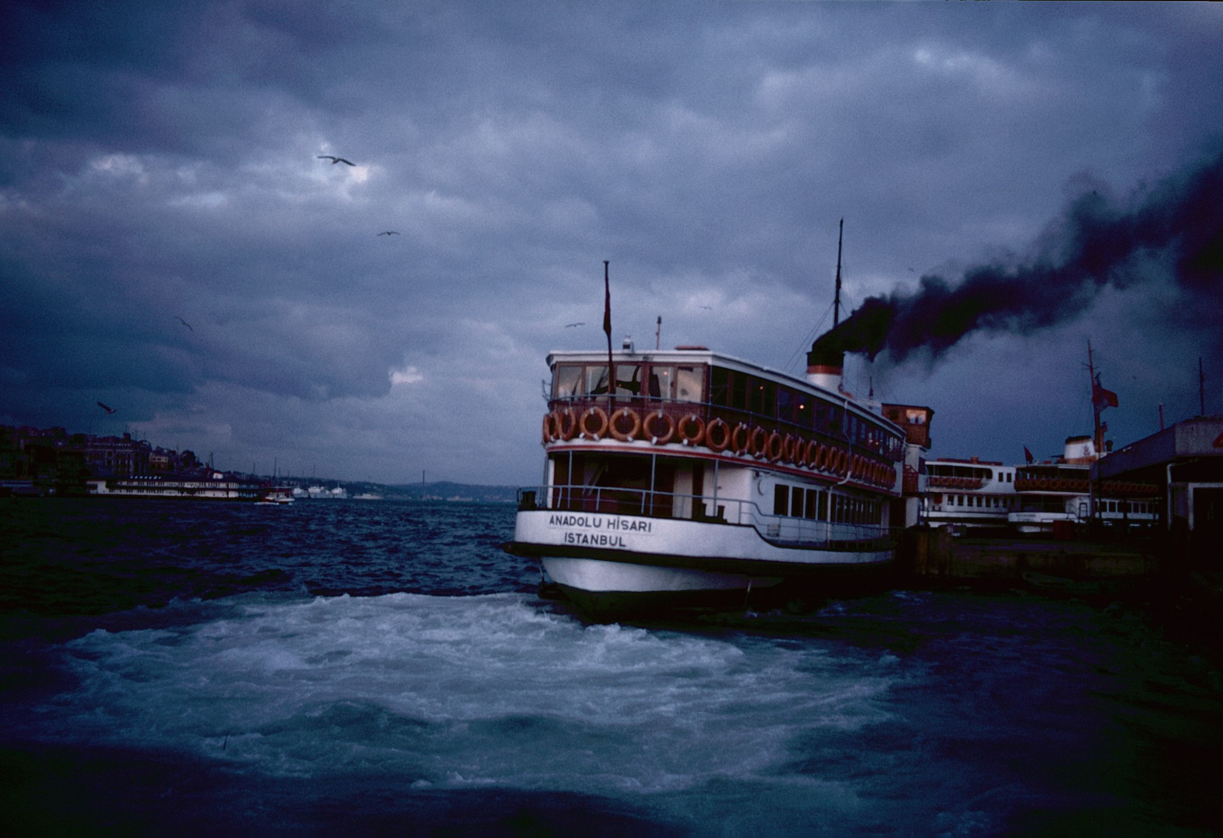 Boat crossing the Bosphorus in Istanbul in 1986
